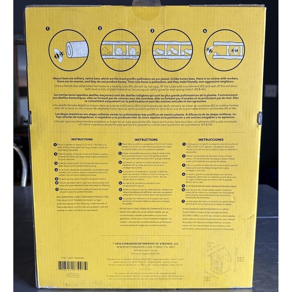 Native Bee Barn House w Butterfly Shelter New in Box Bambeco Wood Red Roof - Picture 3 of 5